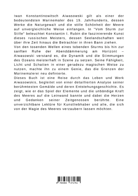 Bild: 9783384371751 | Vom Sturm zur Stille: Aiwasowskis Kunst der Meeresdarstellung | Rubin