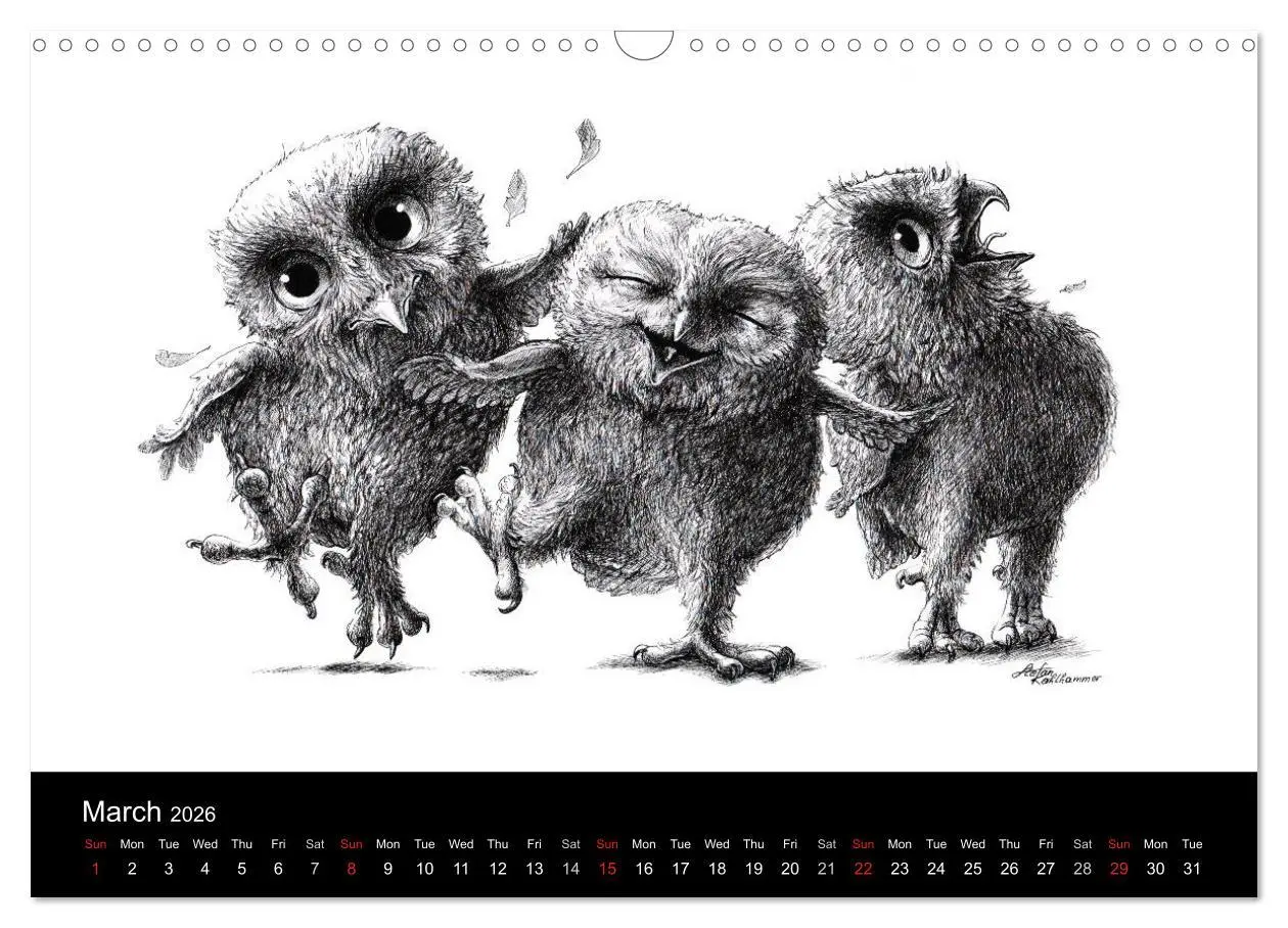 Bild: 9783516581751 | owls &amp; friends 2026 (Wall Calendar 2026 DIN A3 landscape), CALVENDO...