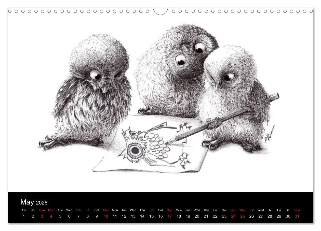 Bild: 9783516581751 | owls &amp; friends 2026 (Wall Calendar 2026 DIN A3 landscape), CALVENDO...
