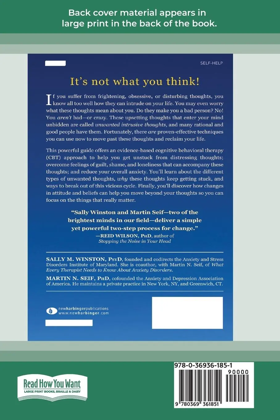 Rückseite: 9780369361851 | Overcoming Unwanted Intrusive Thoughts (16pt Large Print Edition)