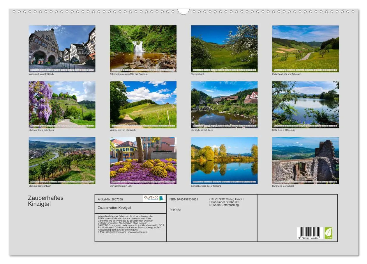 Bild: 9783457931851 | Zauberhaftes Kinzigtal (Wandkalender 2026 DIN A2 quer), CALVENDO...