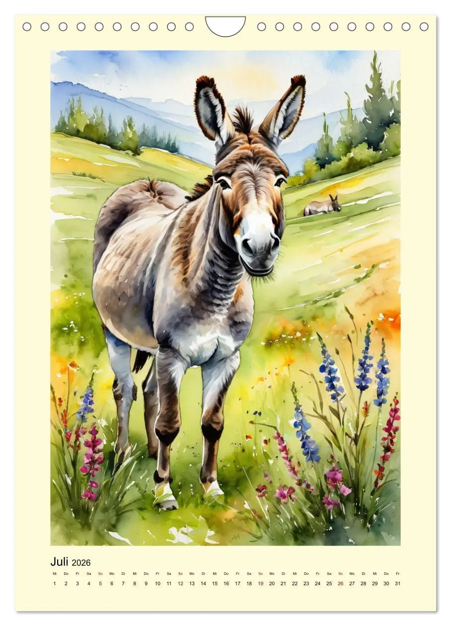 Bild: 9783516261851 | Esel - zauberhafte Langohren (Wandkalender 2026 DIN A4 hoch),...
