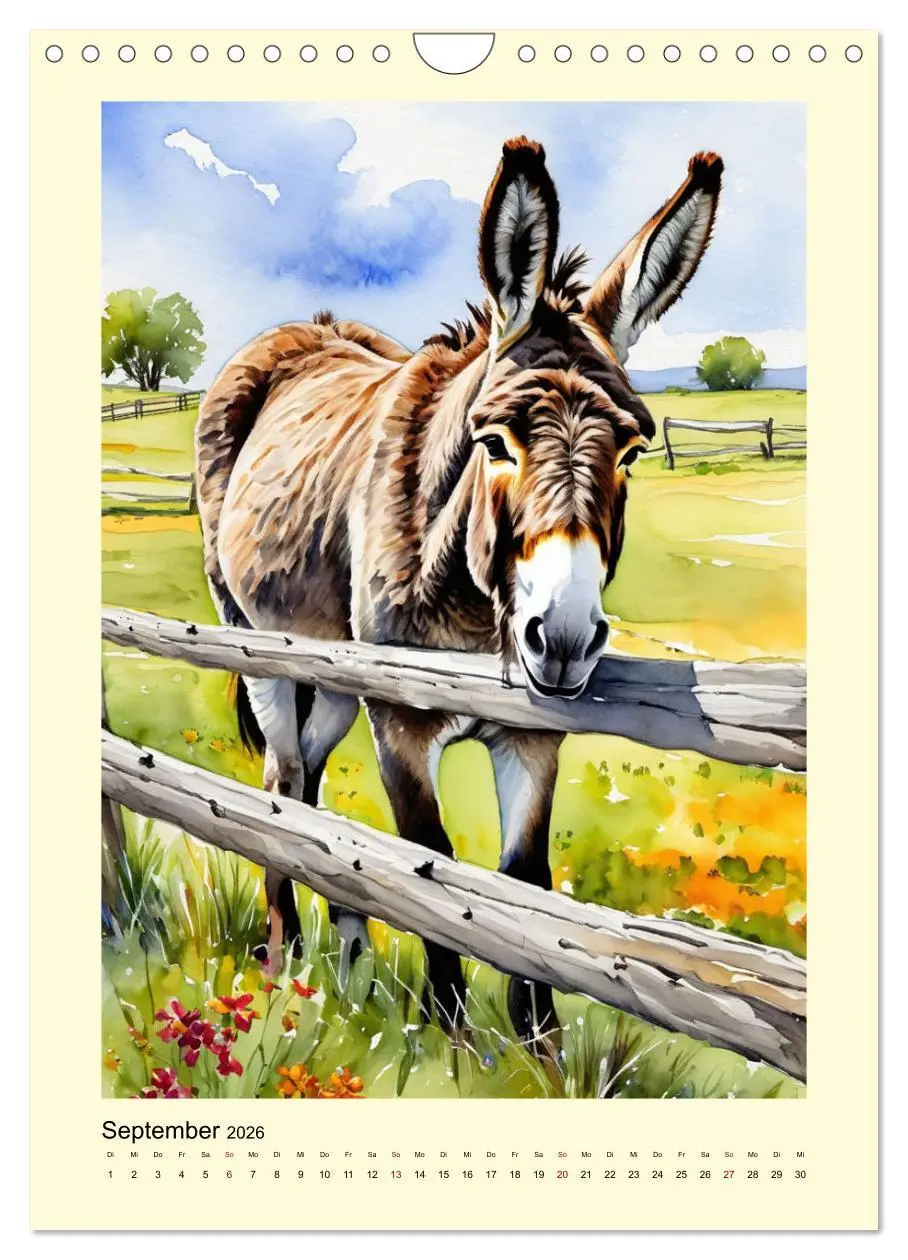 Bild: 9783516261851 | Esel - zauberhafte Langohren (Wandkalender 2026 DIN A4 hoch),...