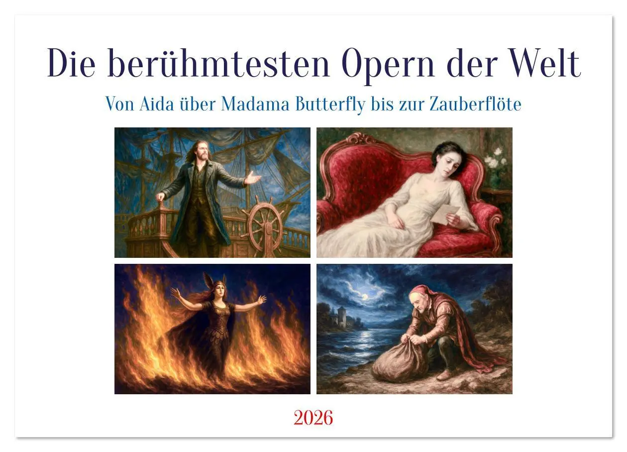 Cover: 9783516641851 | Die berühmtesten Opern der Welt (Wandkalender 2026 DIN A4 quer),...