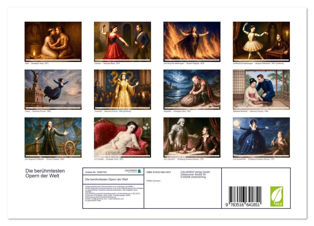Bild: 9783516641851 | Die berühmtesten Opern der Welt (Wandkalender 2026 DIN A4 quer),...