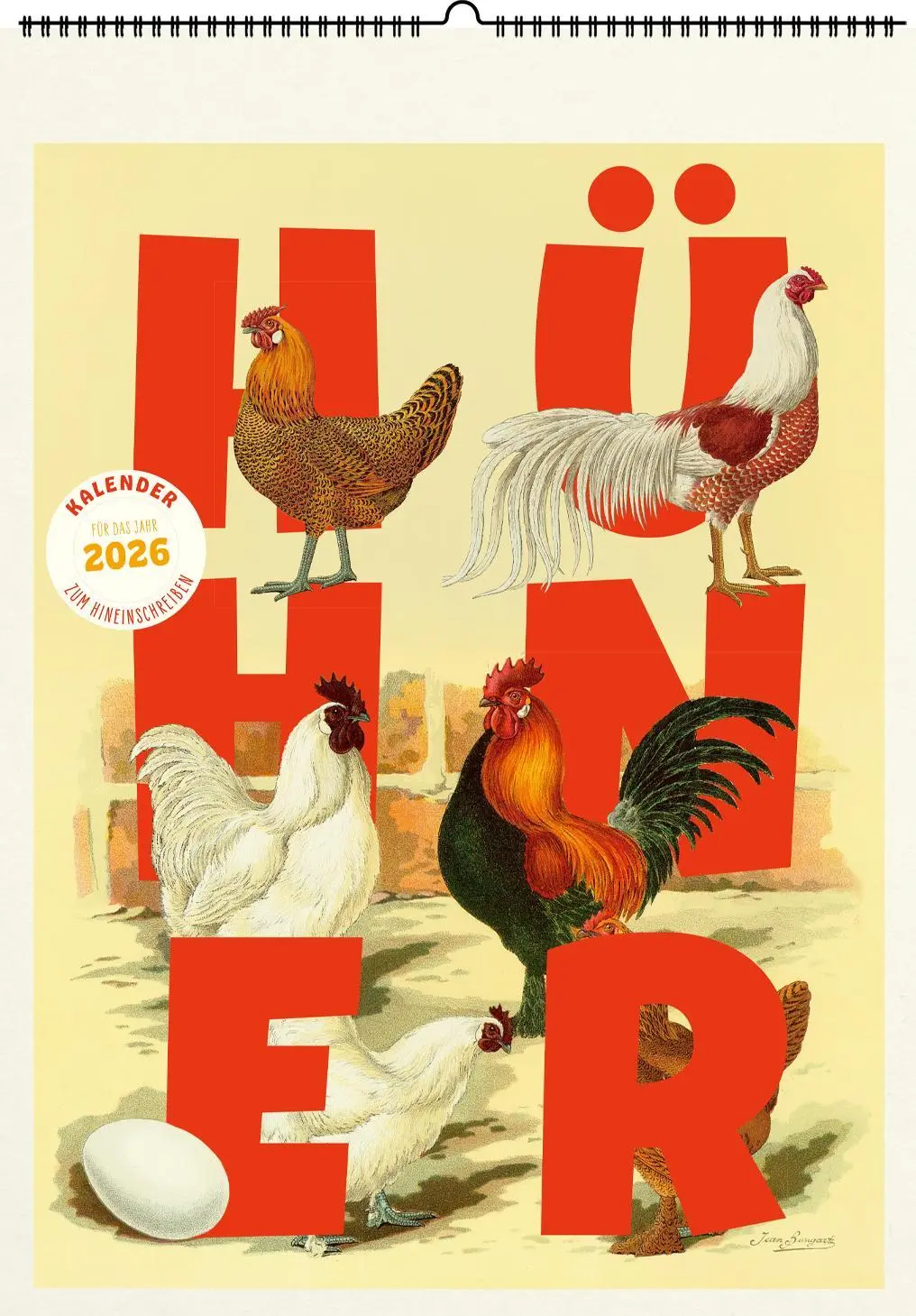Cover: 9783968491851 | Hühner. Wandkalender 2026 | Jean Bungartz | Kalender | 14 S. | Deutsch
