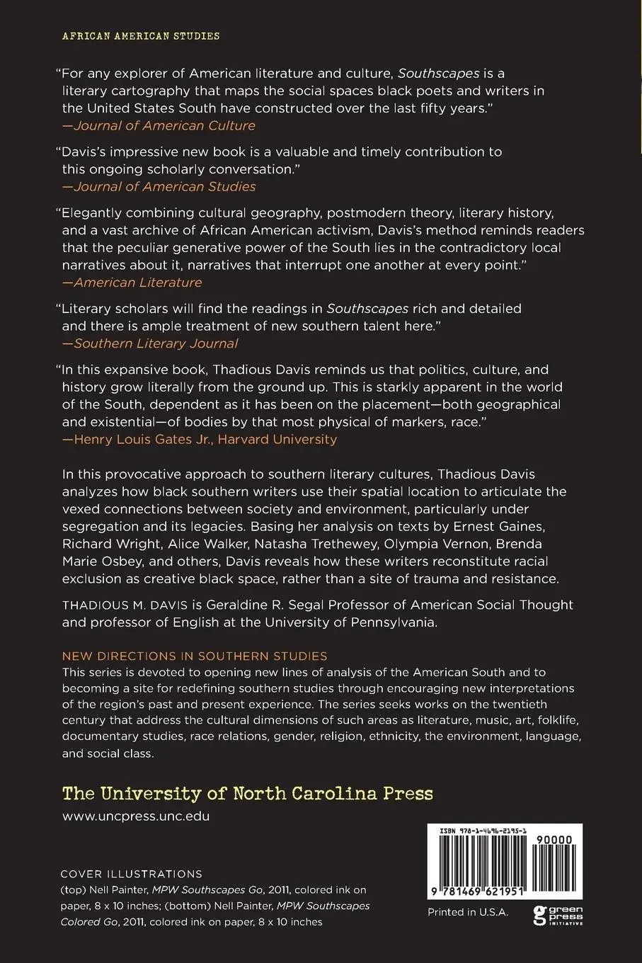 Rückseite: 9781469621951 | Southscapes | Geographies of Race, Region, and Literature | Davis