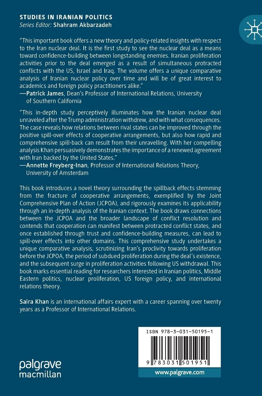 Rückseite: 9783031501951 | The Iran Nuclear Deal | Saira Khan | Buch | xvii | Englisch | 2024