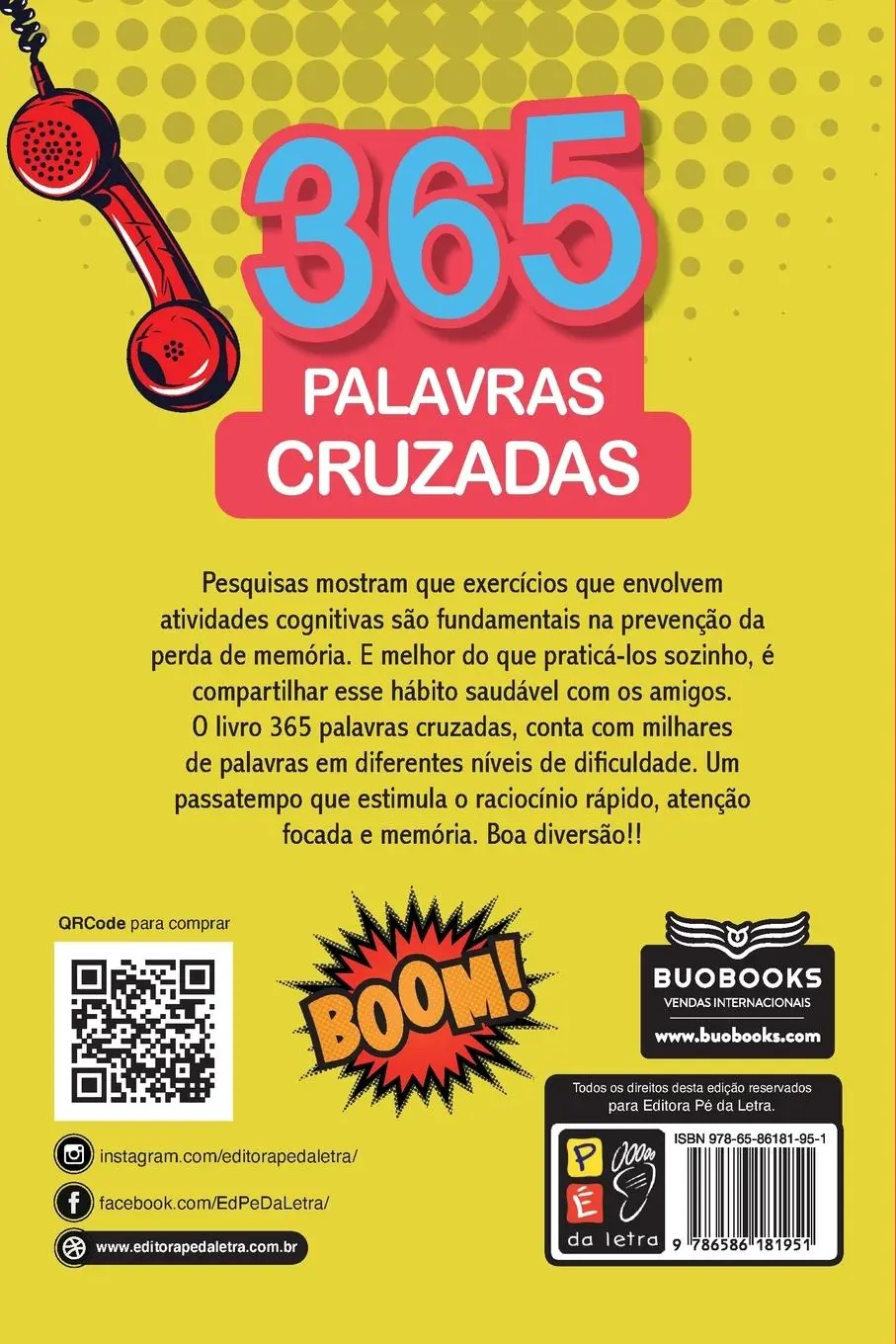 Rückseite: 9786586181951 | 365 PALAVRAS CRUZADAS - AMARELO | Pé Da Letra | Taschenbuch | 2022
