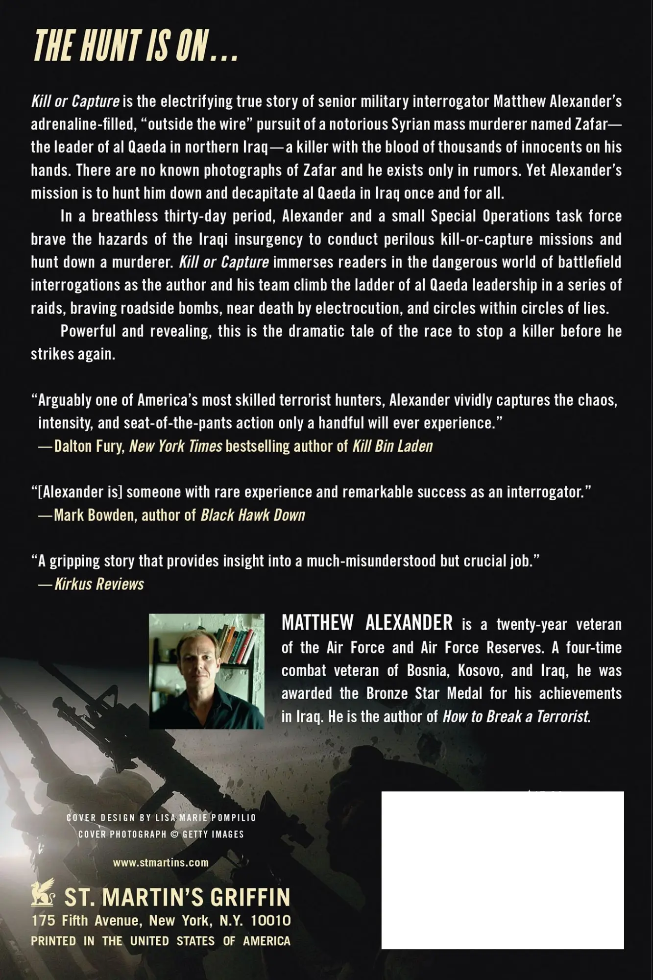 Rückseite: 9781250002051 | Kill or Capture | Matthew Alexander | Taschenbuch | Englisch | 2012