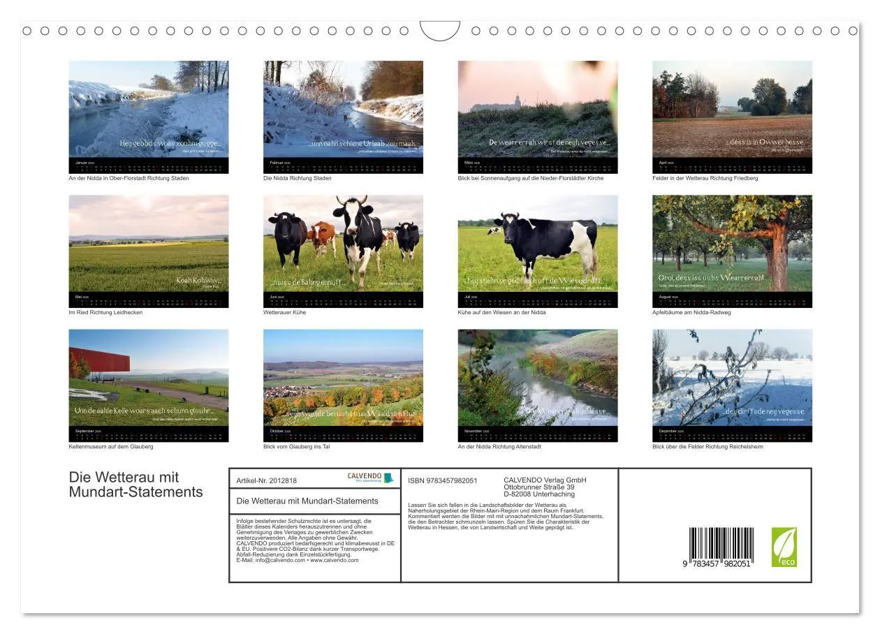 Bild: 9783457982051 | Die Wetterau mit Mundart-Statements (Wandkalender 2026 DIN A3...