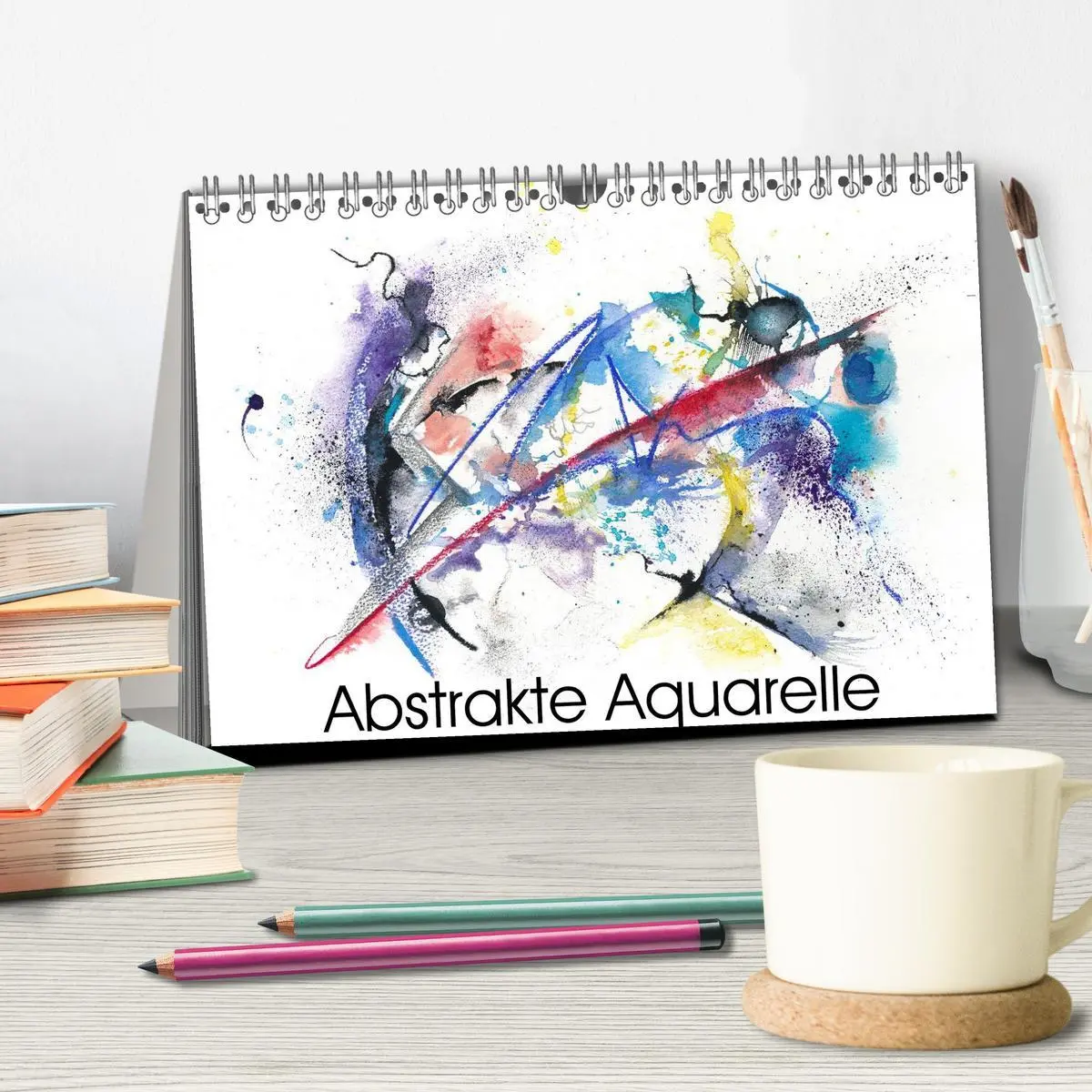 Bild: 9783516072051 | Abstrakte Aquarelle (Tischkalender 2026 DIN A5 quer), CALVENDO...
