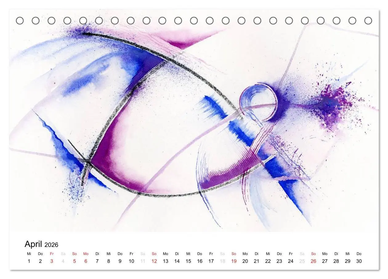 Bild: 9783516072051 | Abstrakte Aquarelle (Tischkalender 2026 DIN A5 quer), CALVENDO...