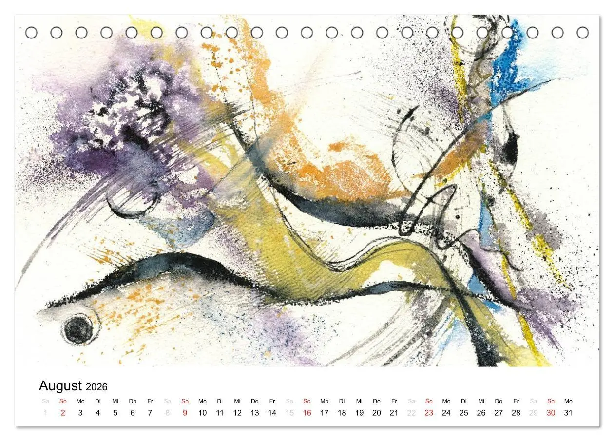 Bild: 9783516072051 | Abstrakte Aquarelle (Tischkalender 2026 DIN A5 quer), CALVENDO...