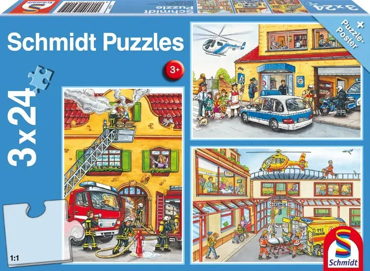 Cover: 4001504562151 | Feuerwehr und Polizei (Kinderpuzzle) | Schmidt Spiele | Spiel | 56215