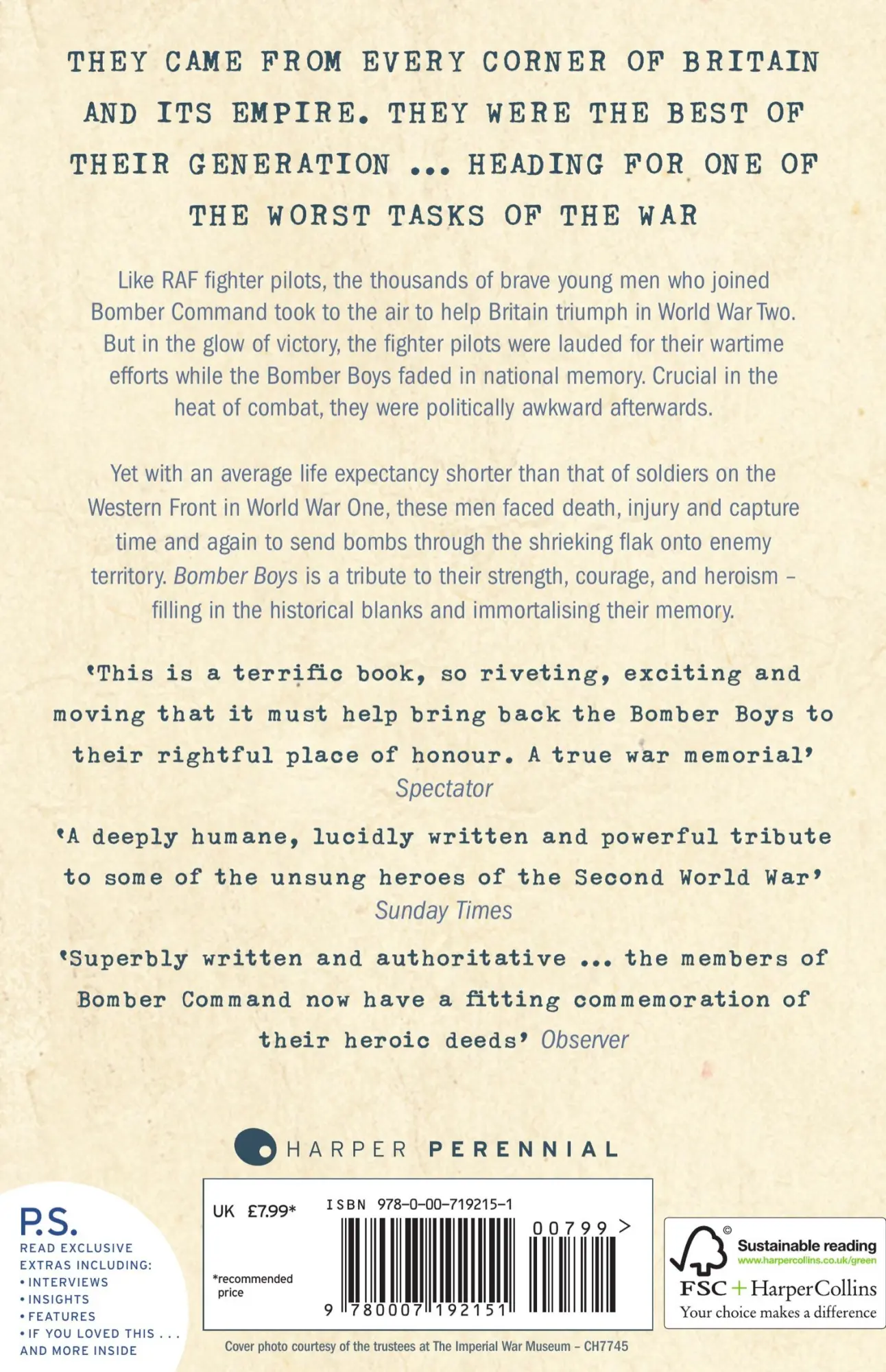 Rückseite: 9780007192151 | Bomber Boys | Fighting Back 1940-1945 | Patrick Bishop | Taschenbuch