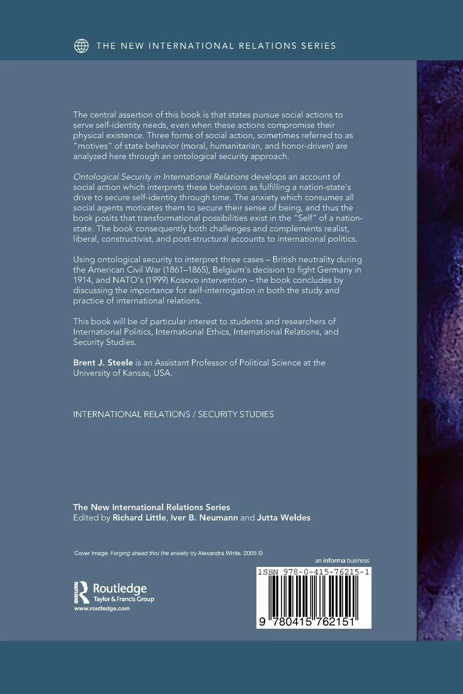 Rückseite: 9780415762151 | Ontological Security in International Relations | Brent J. Steele