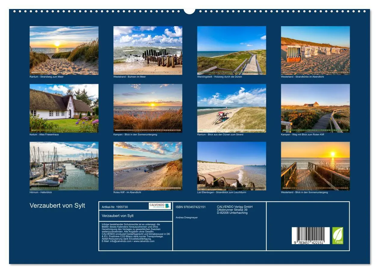 Bild: 9783457422151 | Verzaubert von Sylt (hochwertiger Premium Wandkalender 2026 DIN A2...