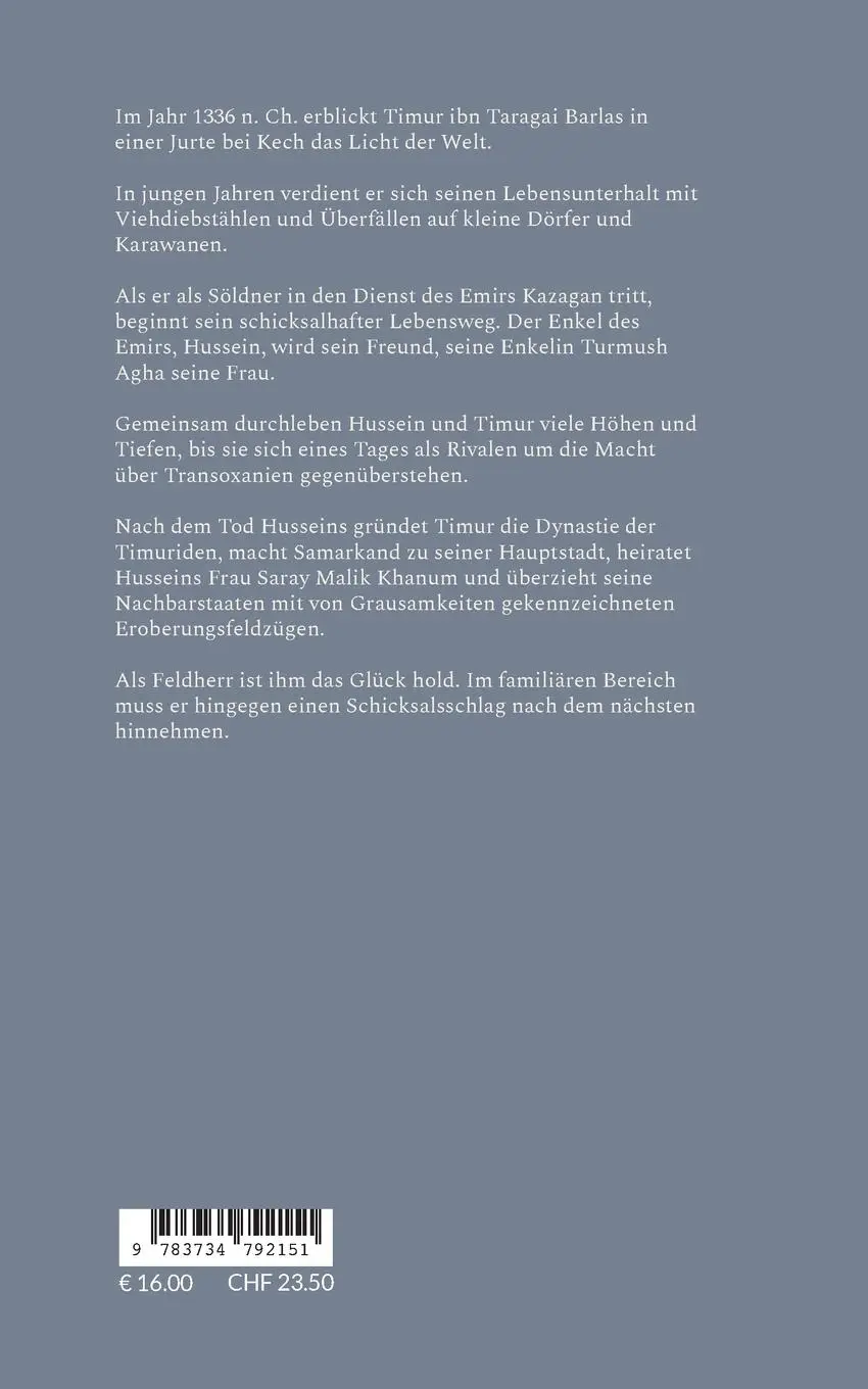 Rückseite: 9783734792151 | Herr der Seidenstraße | Tamerlan | Birgit Furrer-Linse | Taschenbuch