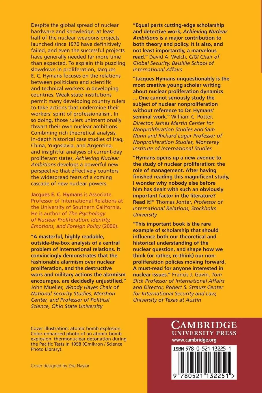 Rückseite: 9780521132251 | Achieving Nuclear Ambitions | Jacques E. C. Hymans | Taschenbuch
