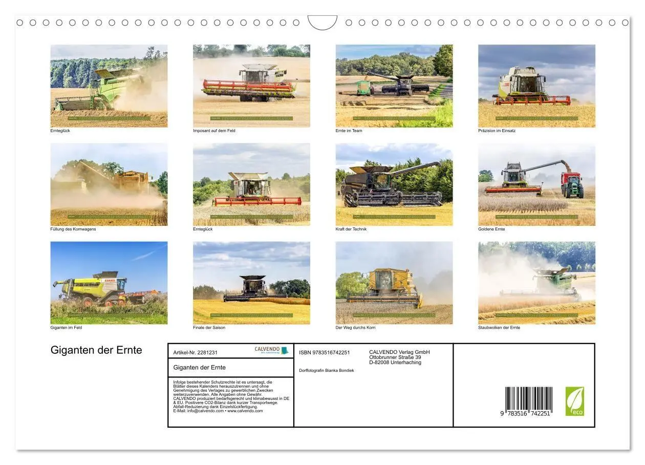 Bild: 9783516742251 | Giganten der Ernte (Wandkalender 2026 DIN A3 quer), CALVENDO...