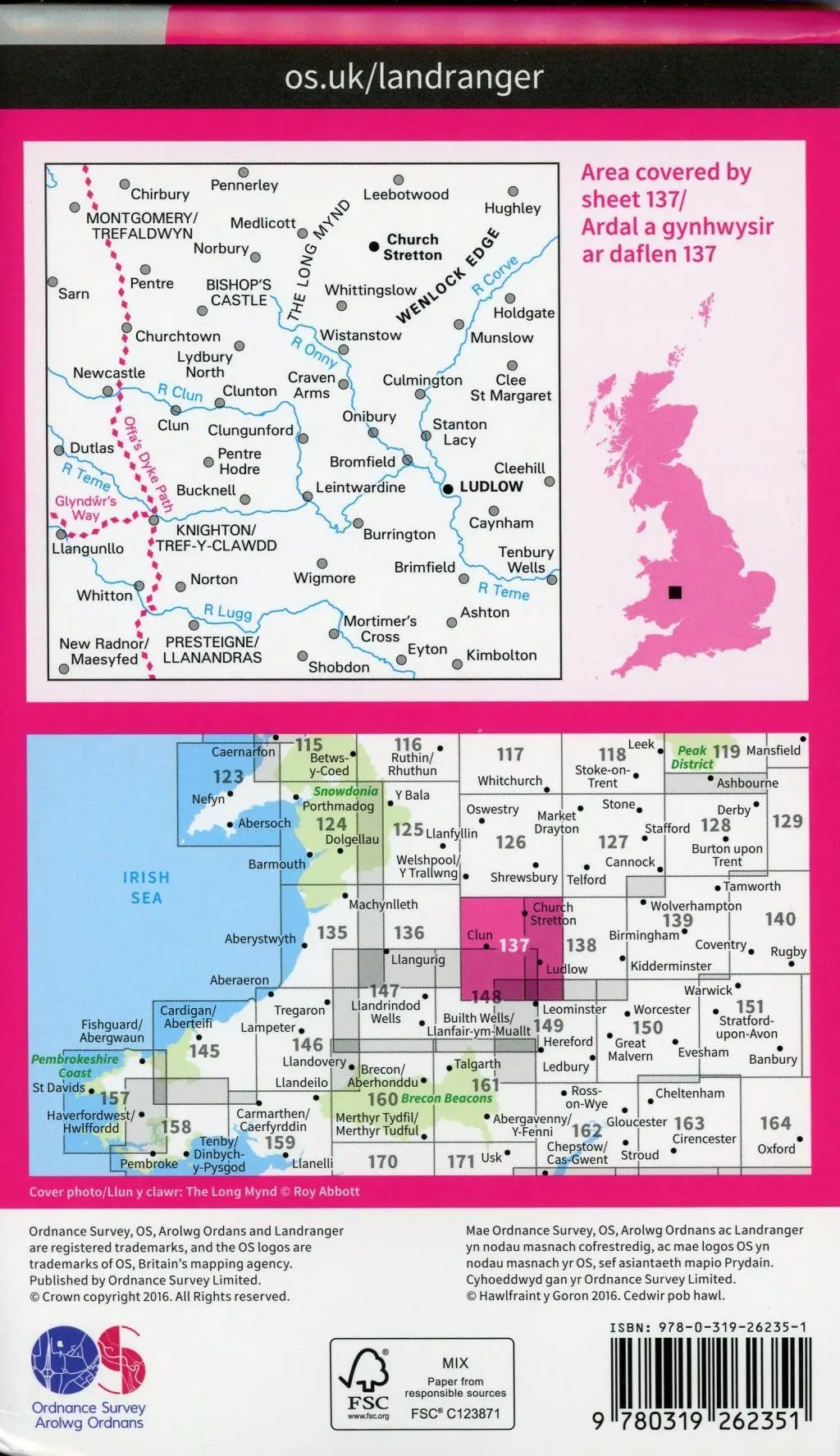 Bild: 9780319262351 | Ludlow &amp; Church Stretton, Wenlock Edge | Ordnance Survey | Englisch