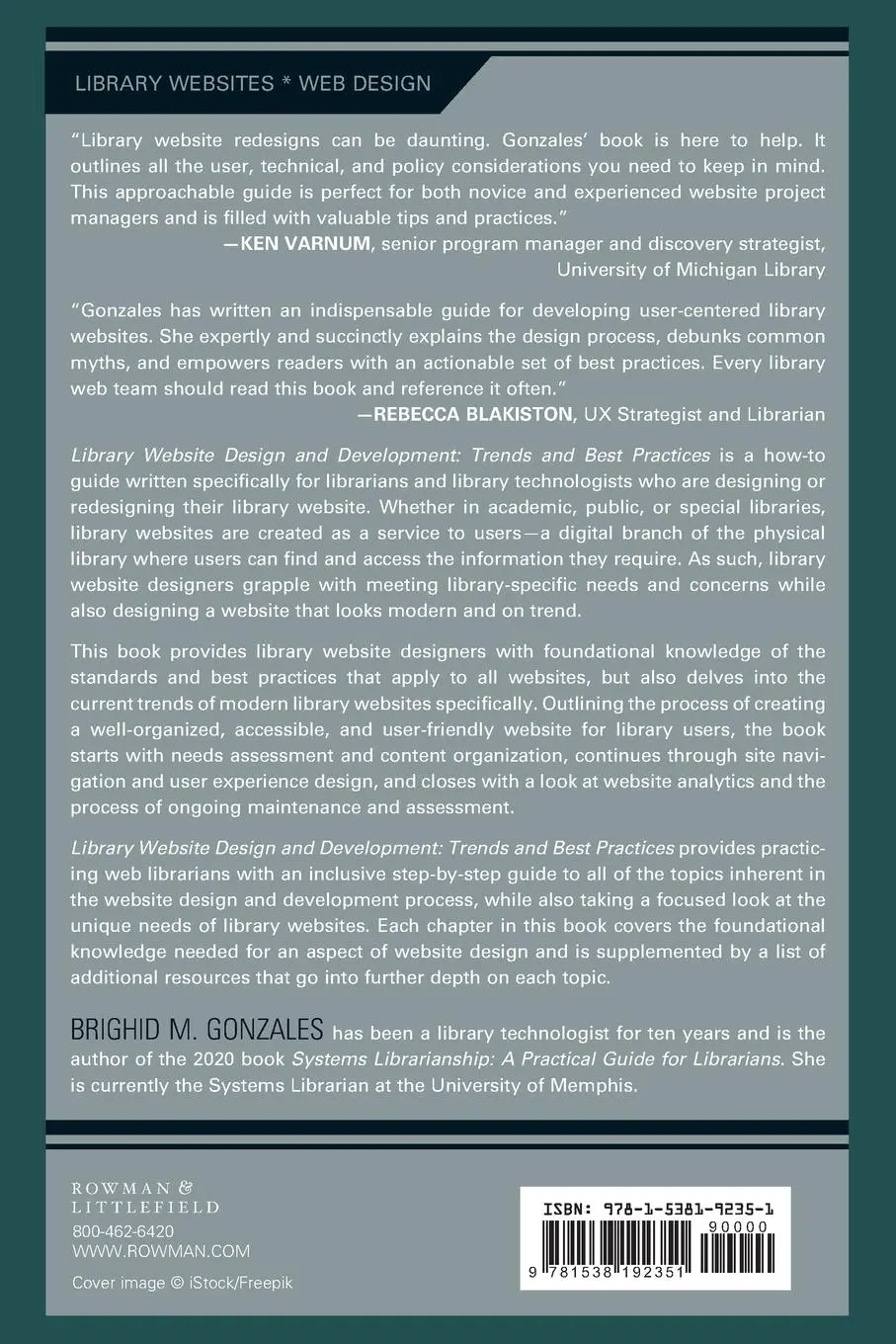 Rückseite: 9781538192351 | Library Website Design and Development | Trends and Best Practices