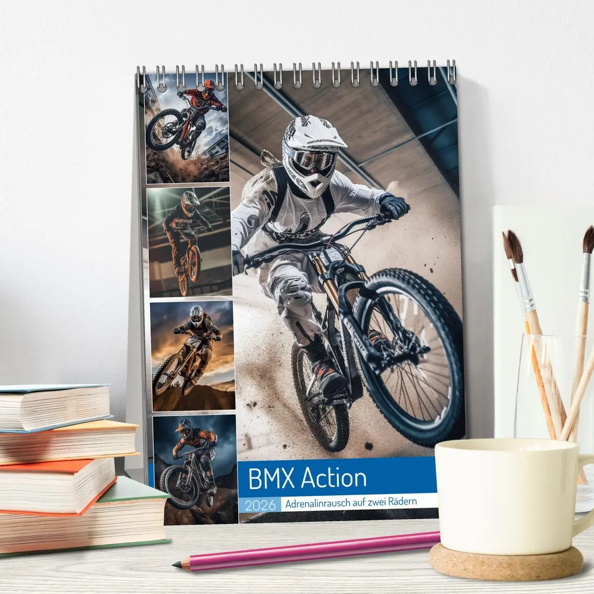 Bild: 9783516282351 | BMX Action (Tischkalender 2026 DIN A5 hoch), CALVENDO Monatskalender