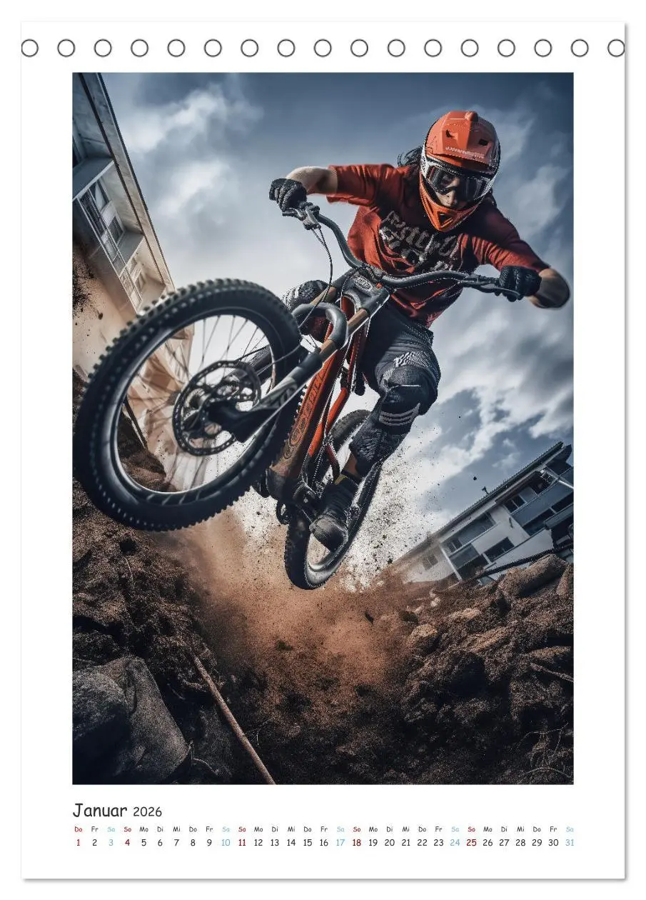 Bild: 9783516282351 | BMX Action (Tischkalender 2026 DIN A5 hoch), CALVENDO Monatskalender