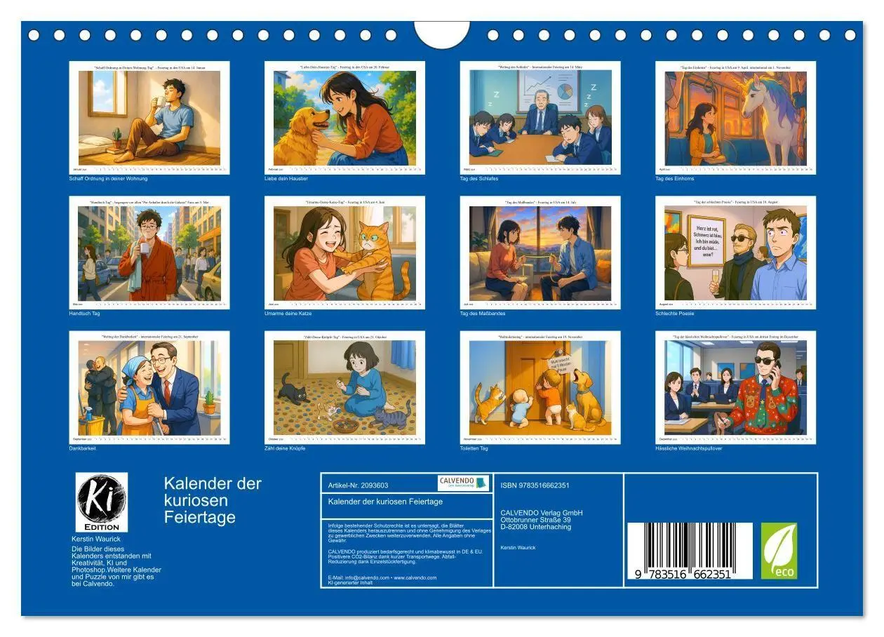 Bild: 9783516662351 | Kalender der kuriosen Feiertage (Wandkalender 2026 DIN A4 quer),...