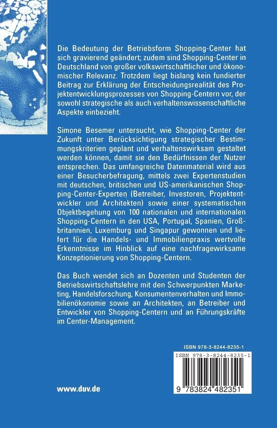 Rückseite: 9783824482351 | Shopping-Center der Zukunft | Planung und Gestaltung | Simone Besemer