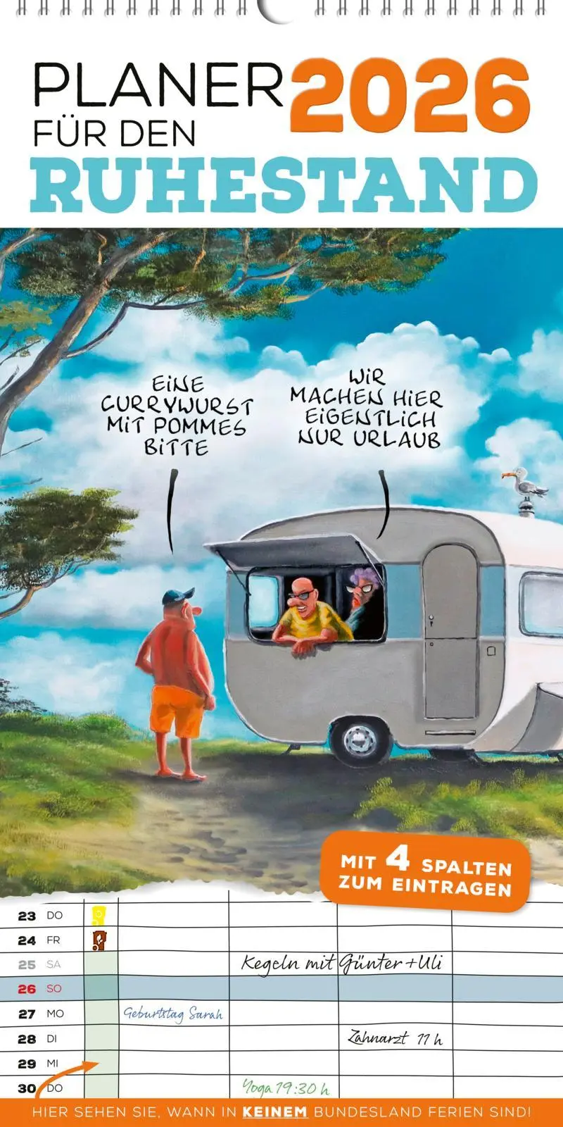 Cover: 9783830322351 | Planer für den Ruhestand 2026: 4 Spalten für jeden Monat | Kalender
