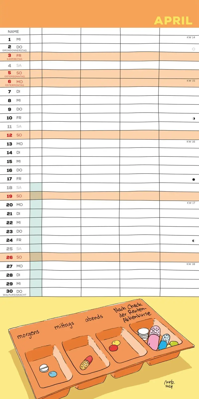 Bild: 9783830322351 | Planer für den Ruhestand 2026: 4 Spalten für jeden Monat | Kalender