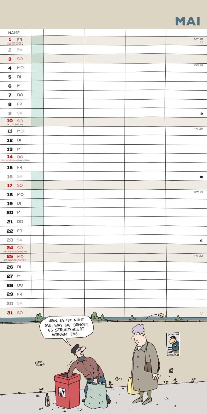 Bild: 9783830322351 | Planer für den Ruhestand 2026: 4 Spalten für jeden Monat | Kalender