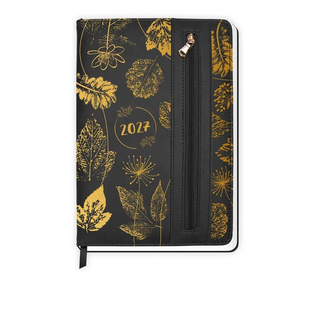 Cover: 4251901512451 | TRÖTSCH - Wochenplaner A5 mit Tasche Flowers black 2027 | KG | 144 S.