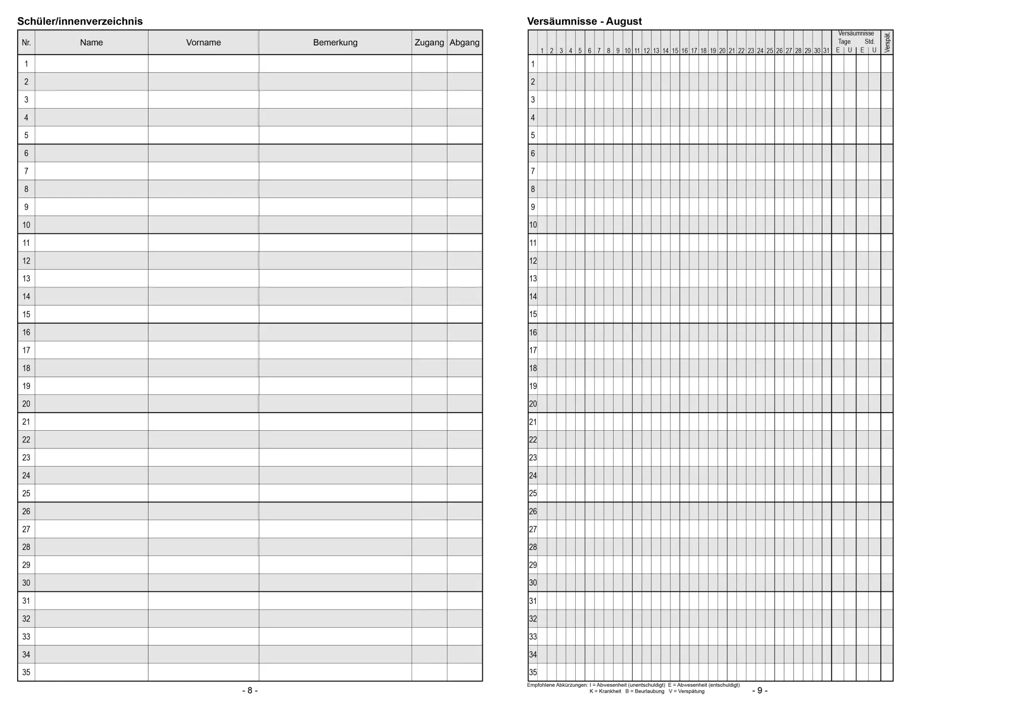 Bild: 4260094452451 | Klassenbuch "Standard", Umschlagfarbe: türkis | für alle Schulformen