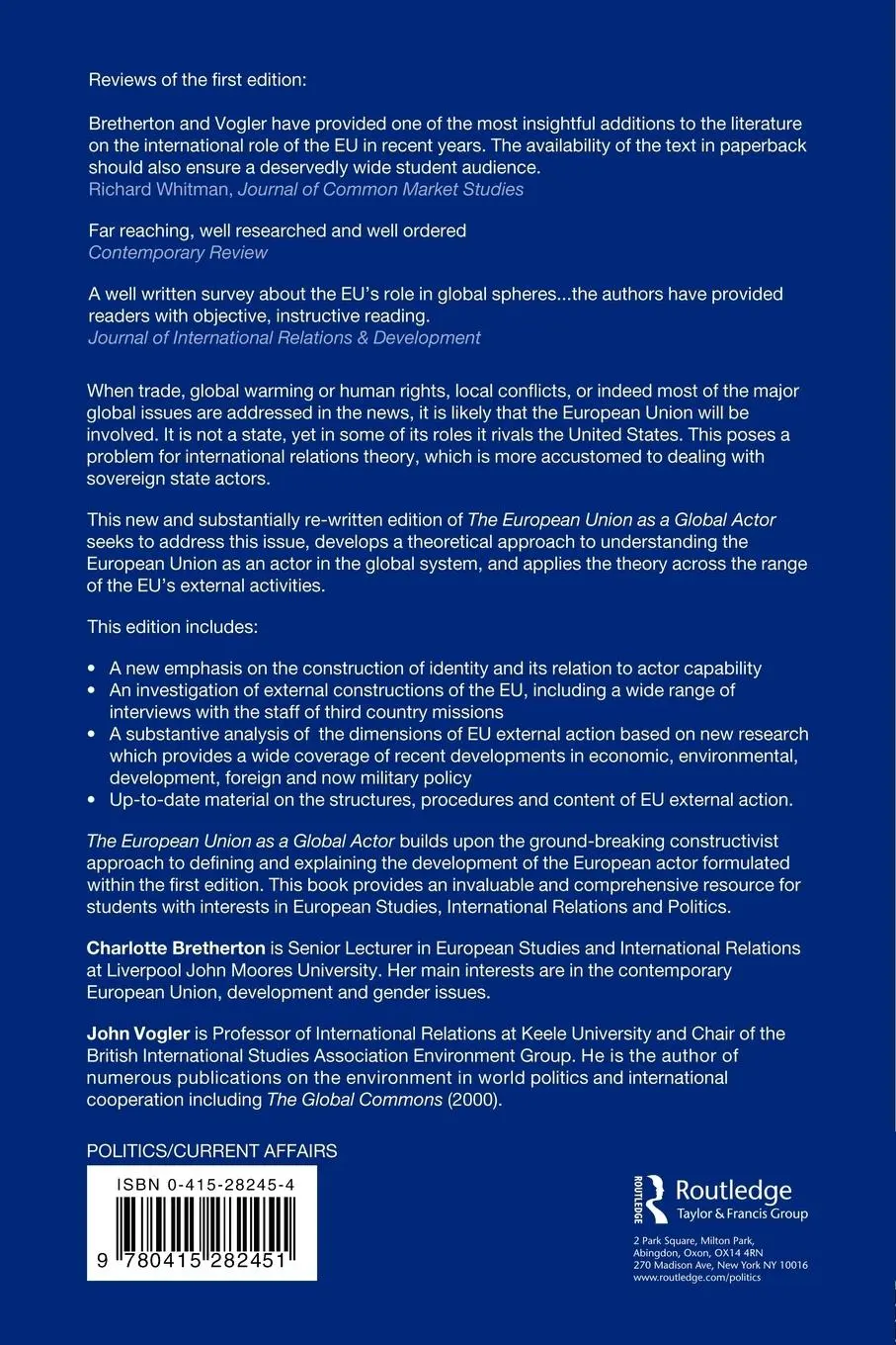 Rückseite: 9780415282451 | The European Union as a Global Actor | Charlotte Bretherton (u. a.)