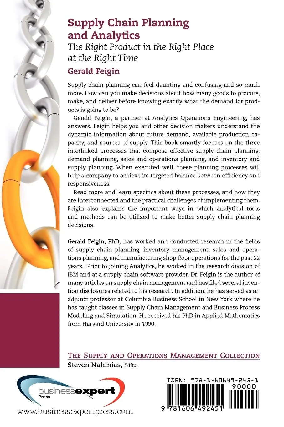 Rückseite: 9781606492451 | Supply Chain Planning and Analytics | Gerald Feigin | Taschenbuch