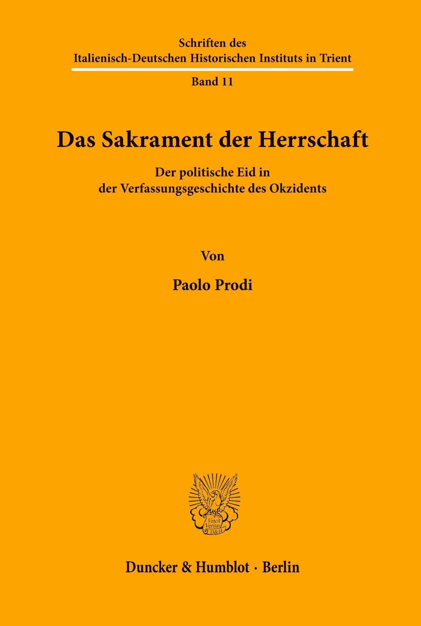 Cover: 9783428092451 | Das Sakrament der Herrschaft. | Paolo Prodi | Taschenbuch | 456 S.