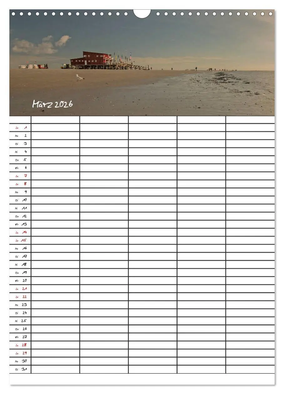 Bild: 9783516412451 | St. Peter Ording Familienplaner (Wandkalender 2026 DIN A3 hoch),...