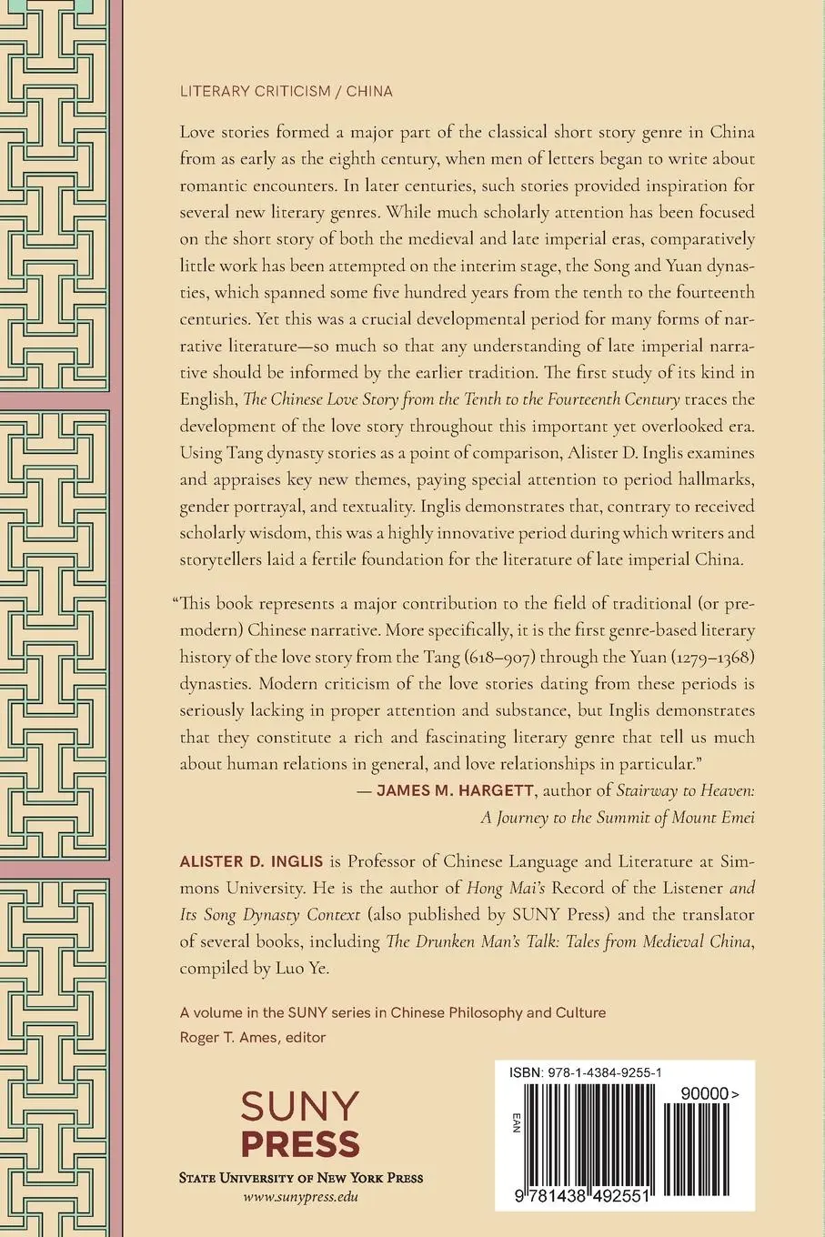 Rückseite: 9781438492551 | The Chinese Love Story from the Tenth to the Fourteenth Century | Buch