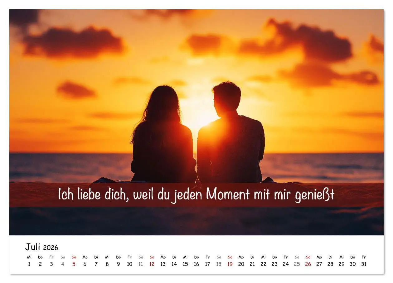 Bild: 9783457312551 | ICH LIEBE DICH - Unsere Liebe in zwölf Gründen (Wandkalender 2026...