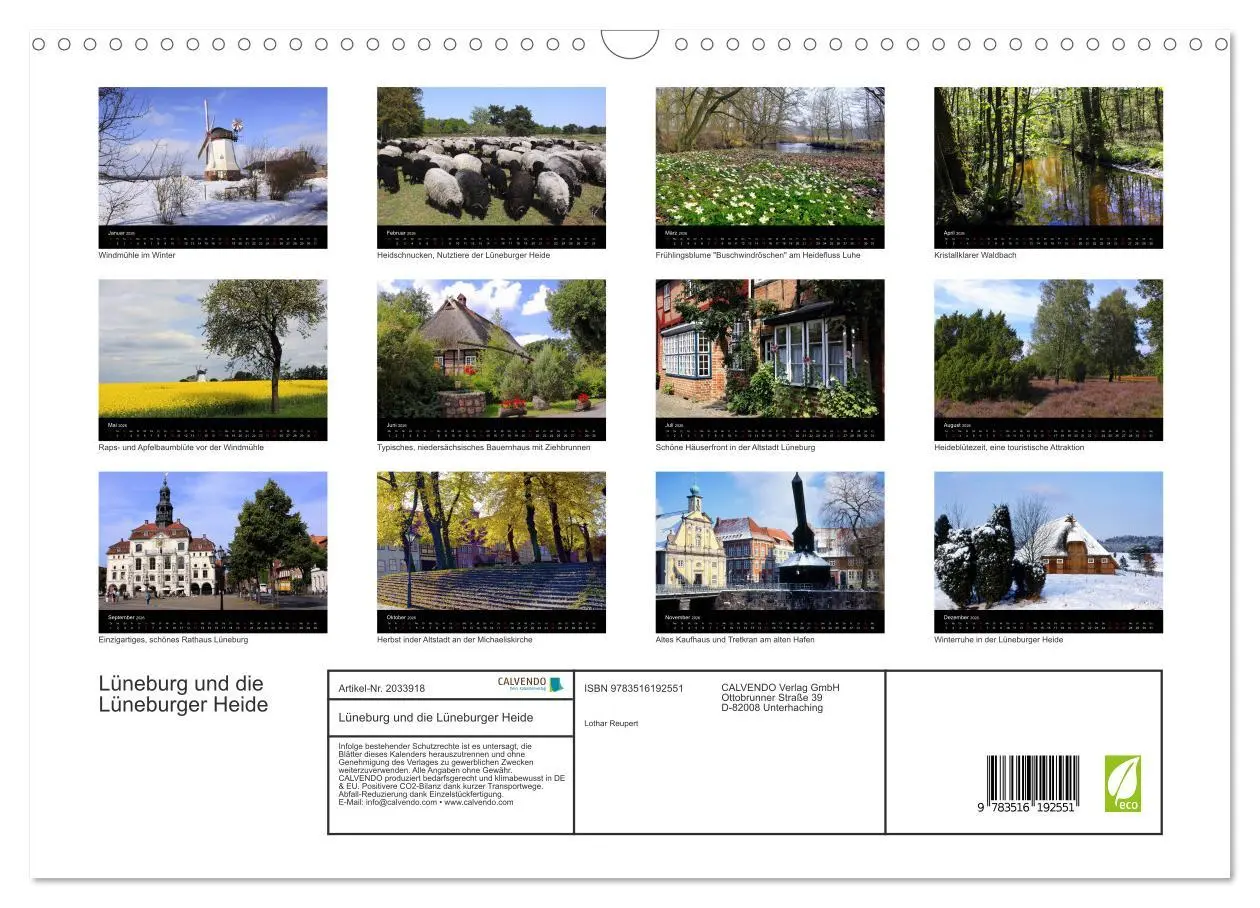Bild: 9783516192551 | Lüneburg und die Lüneburger Heide (Wandkalender 2026 DIN A3 quer),...