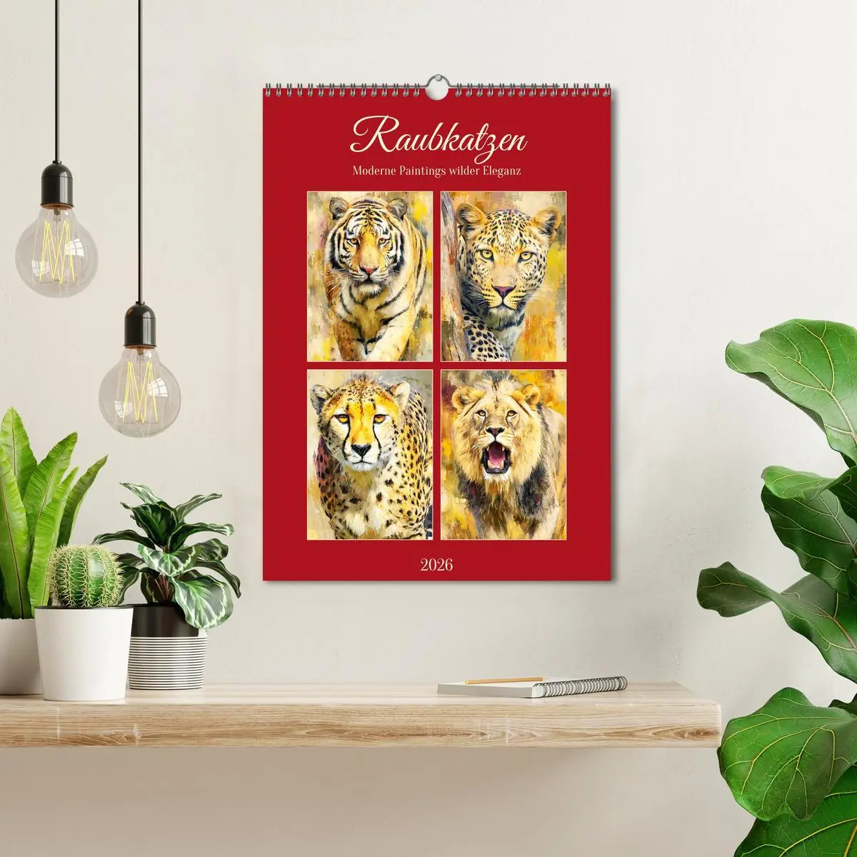 Bild: 9783516642551 | Raubkatzen. Moderne Paintings wilder Eleganz (Wandkalender 2026 DIN...