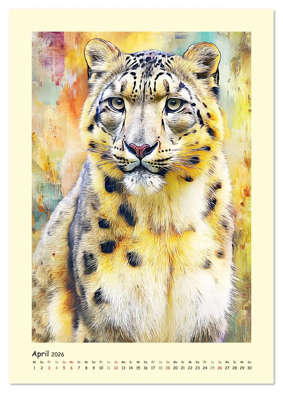 Bild: 9783516642551 | Raubkatzen. Moderne Paintings wilder Eleganz (Wandkalender 2026 DIN...