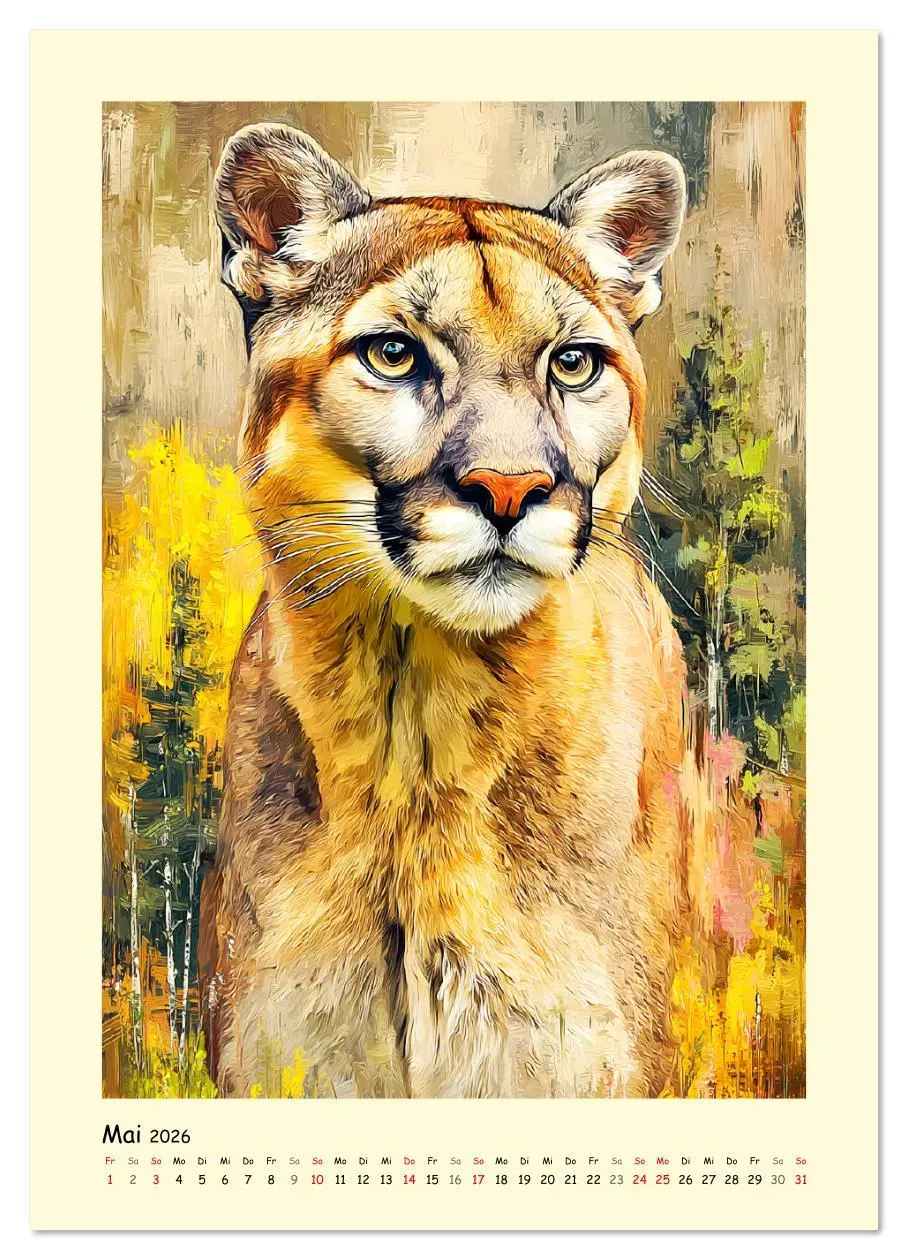 Bild: 9783516642551 | Raubkatzen. Moderne Paintings wilder Eleganz (Wandkalender 2026 DIN...