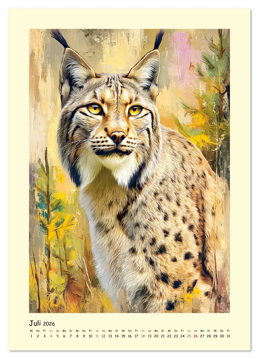 Bild: 9783516642551 | Raubkatzen. Moderne Paintings wilder Eleganz (Wandkalender 2026 DIN...