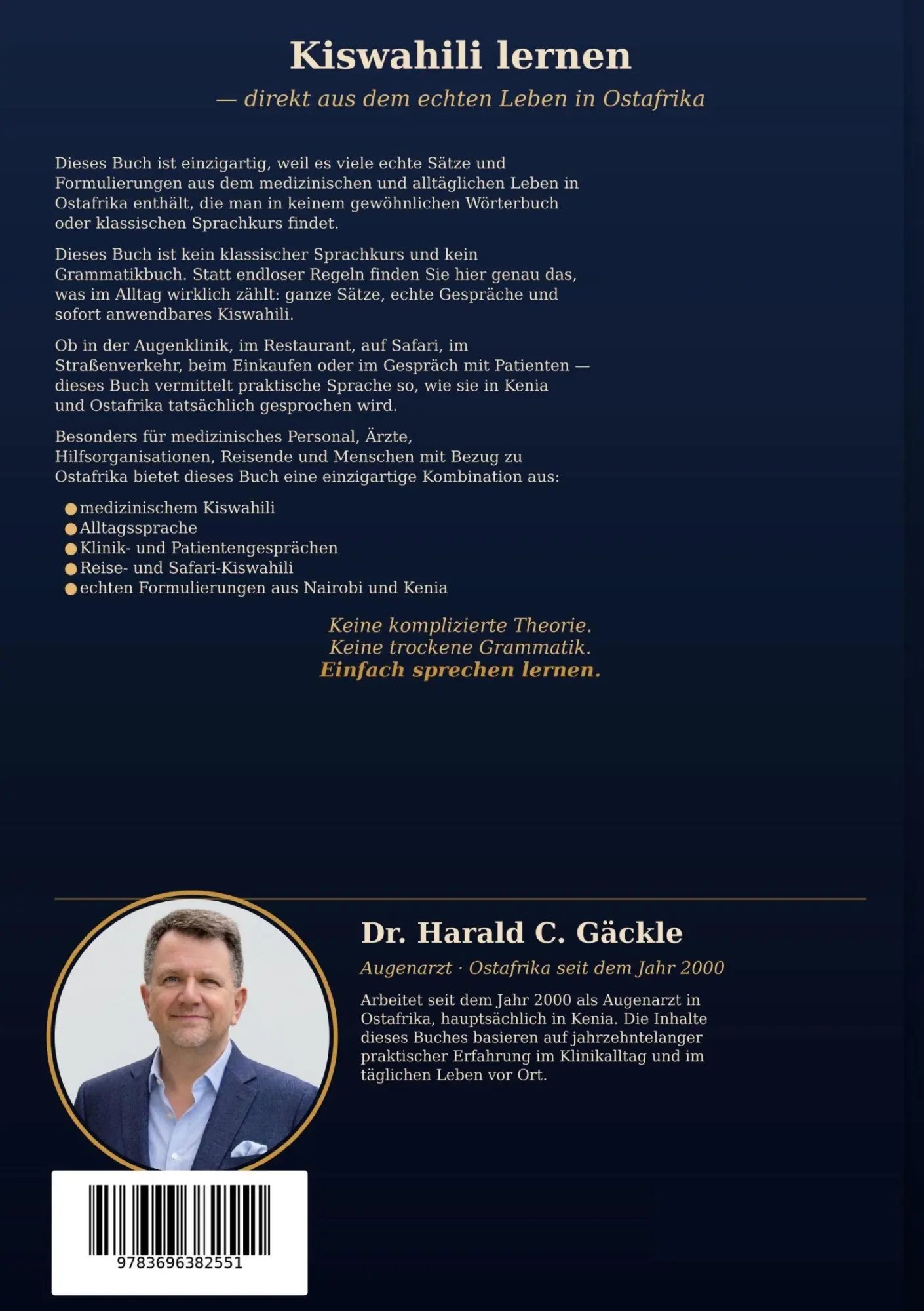 Rückseite: 9783696382551 | Kiswahili für den Augenarzt | Harald Gäckle | Taschenbuch | Englisch