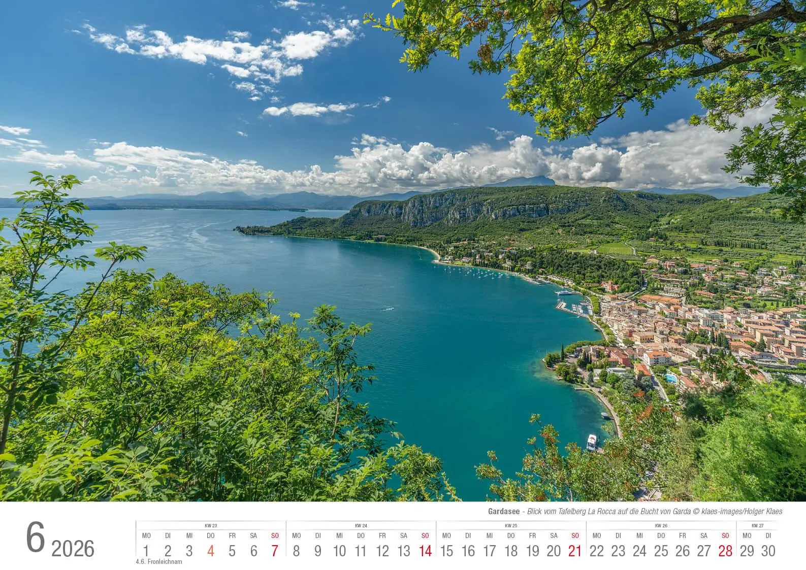 Bild: 9783965352551 | Gardasee 2026 Bildkalender A3 cm quer, spiralgebunden | Holger Klaes