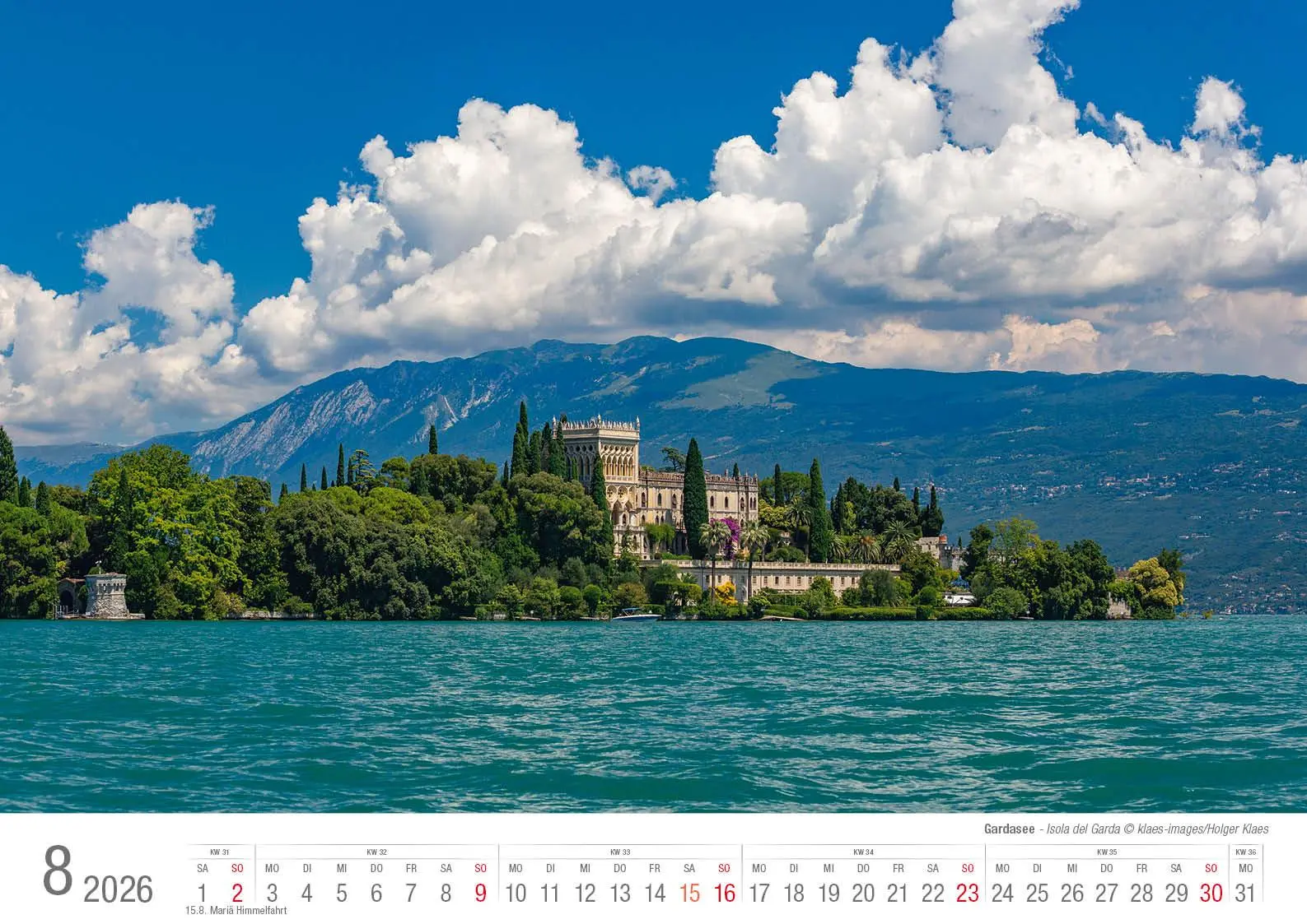Bild: 9783965352551 | Gardasee 2026 Bildkalender A3 cm quer, spiralgebunden | Holger Klaes